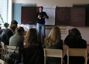 Yaroslav leading the HIV/AIDS teaching seminar